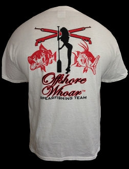 Mens Spearfishing Team T-Shirt White - offshorewhoar