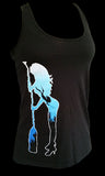 Womens Free Diver Tank Top Black - offshorewhoar
