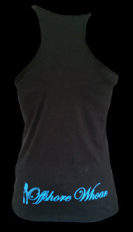 Womens Free Diver Tank Top Black - offshorewhoar