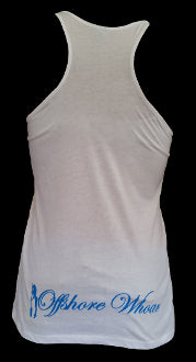 Womens Free Diver Tank Top White - offshorewhoar