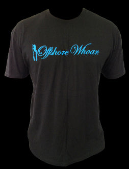 Blue Logo Tee Black - offshorewhoar