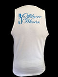 Blue Logo Tank Top White - offshorewhoar