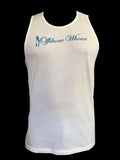 Blue Logo Tank Top White - offshorewhoar