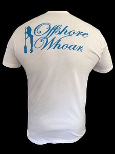 Blue Logo Tee White - offshorewhoar