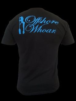 Blue Logo Tee Black - offshorewhoar