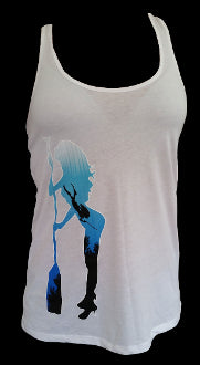 Womens Free Diver Tank Top White - offshorewhoar