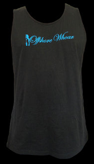 Blue Logo Tank Top Black - offshorewhoar