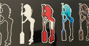 Girl with Oar Decal - offshorewhoar