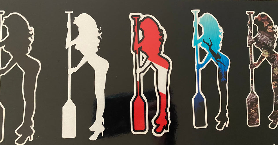 Girl with Oar Decal - offshorewhoar